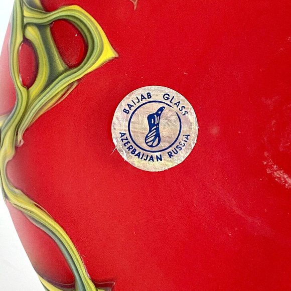 Baijab Glass Azerbaijan Russian Jack In The Pulpit Hand Blown Vase 17" Tall - Picture 12 of 12